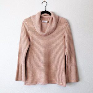 CALVIN KLEIN Cowl Neck Bell Sleeve Sweater Sz SM